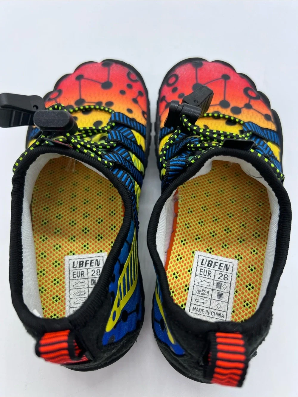 UBFEN Kids Unisex Slip On Quick Dry Multicolor Water Shoes Size 11
